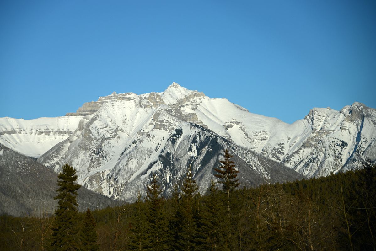 25A Mount Peechee From Trans Canada Highway Just Before Banff In Winter